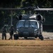 Army reserve conduct rappel training onboard a UH-60 Blackhawk