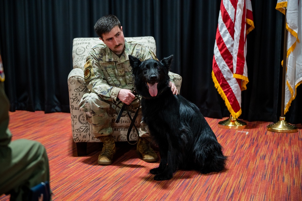 Military Working Dog Cento Retires after Eight Year of Service