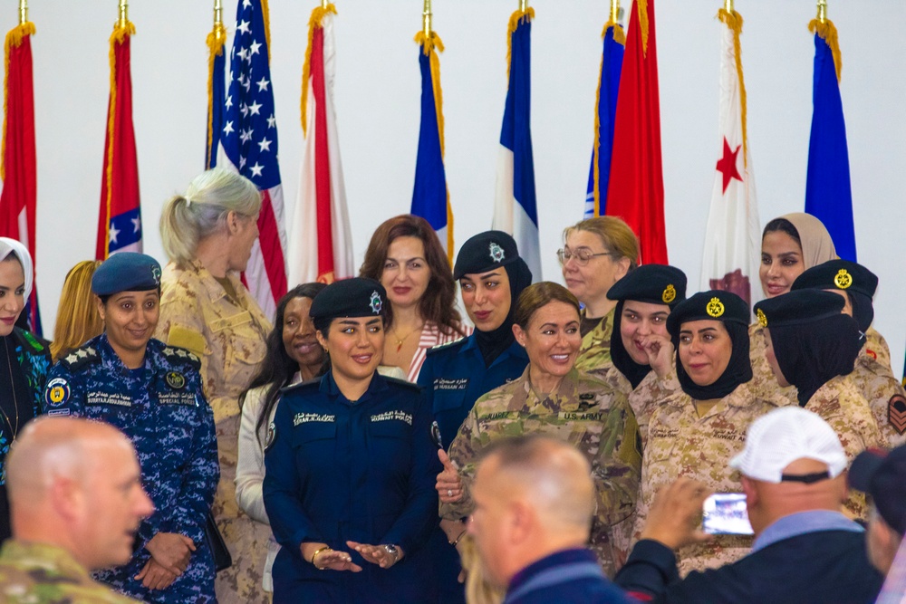 Key leaders at the Women's History Month celebration held at Camp Arifjan, Kuwait.