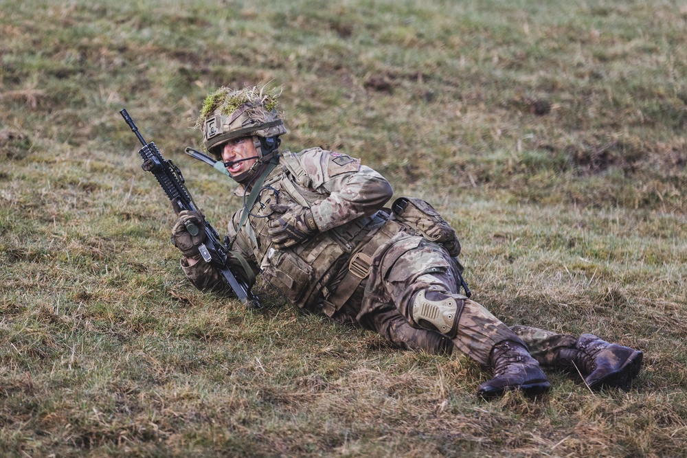 Royal Military Academy Sandhurst Officer Cadets train at Grafenwoehr Training Area