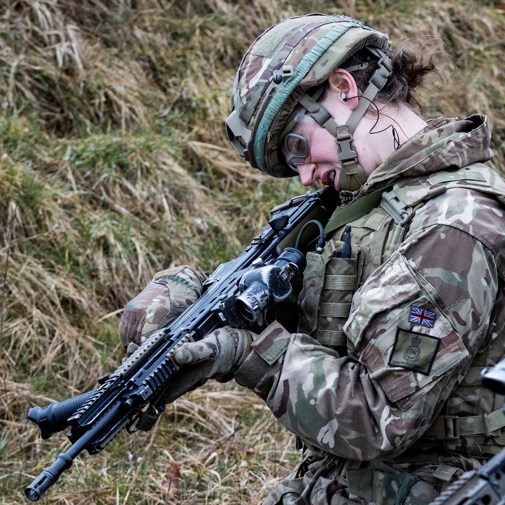 Royal Military Academy Sandhurst Officer Cadets train at Grafenwoehr Training Area