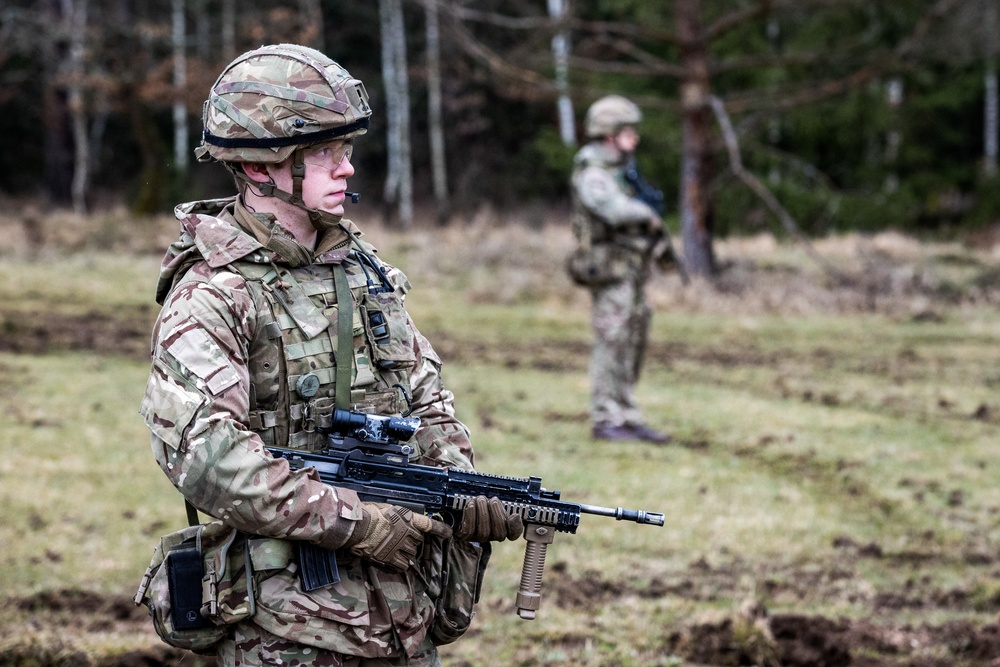 Royal Military Academy Sandhurst Officer Cadets train at Grafenwoehr Training Area