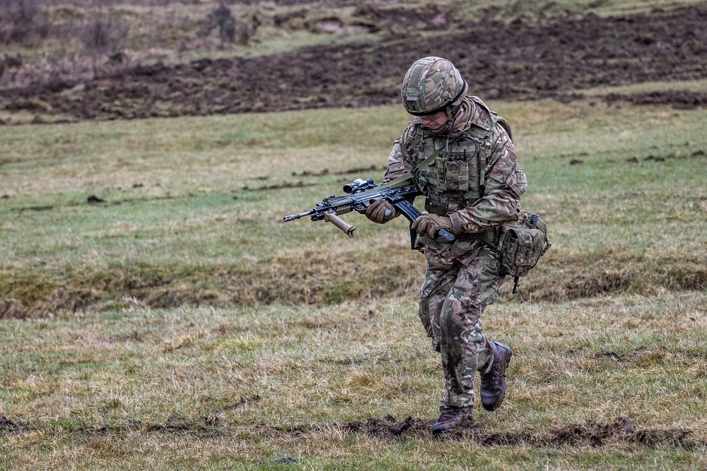 Royal Military Academy Sandhurst Officer Cadets train at Grafenwoehr Training Area