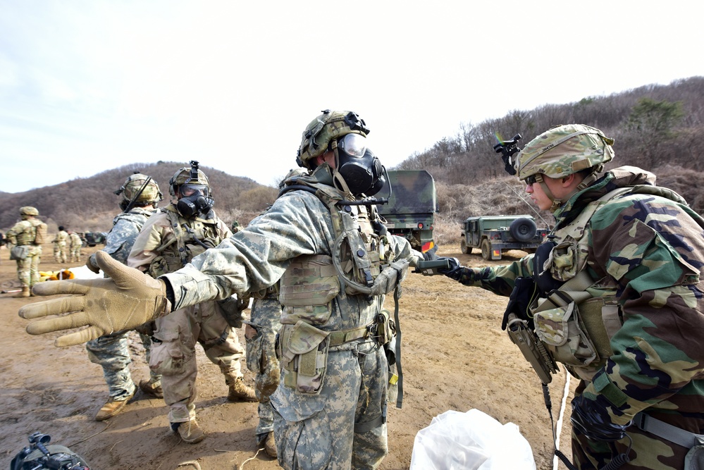 1-17 Infantry Conduct Field Decontamination Training During Exercise Warrior Shield