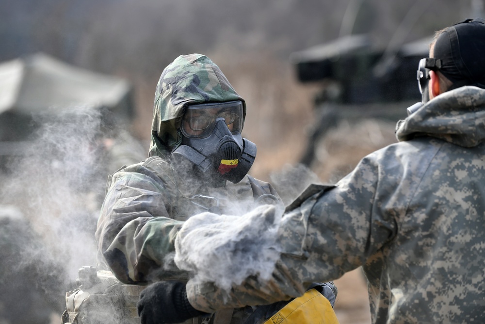 1-17 Infantry Conduct Field Decontamination Training During Exercise Warrior Shield