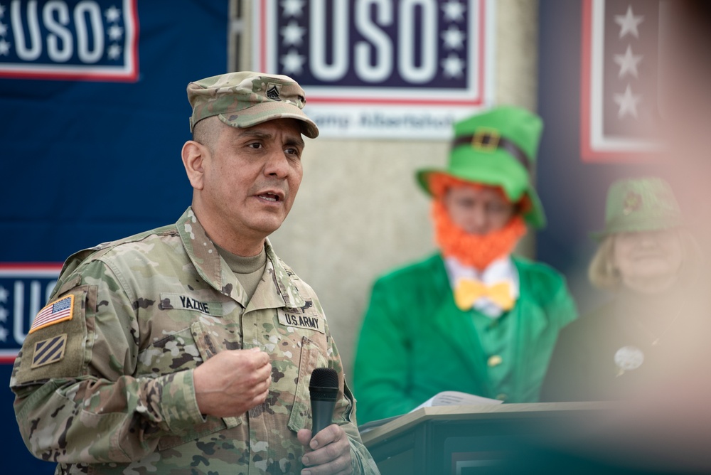 Command Sergeant Major Alexander J. Yazzie Speaks at JMRC USO Opening Ceremony