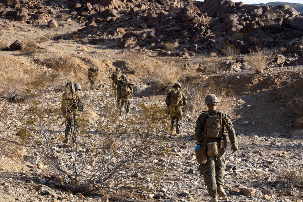 U.S. Marines with 3rd Battalion, 5th Marine Regiment, participate in a Company Level Attack exercise