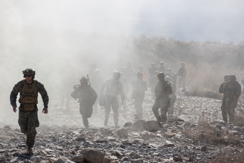 U.S. Marines with 3rd Battalion, 5th Marine Regiment, participate in a Company Level Attack exercise