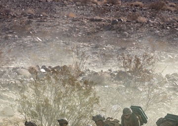U.S. Marines with 3rd Battalion, 5th Marine Regiment, participate in company level attack exercise