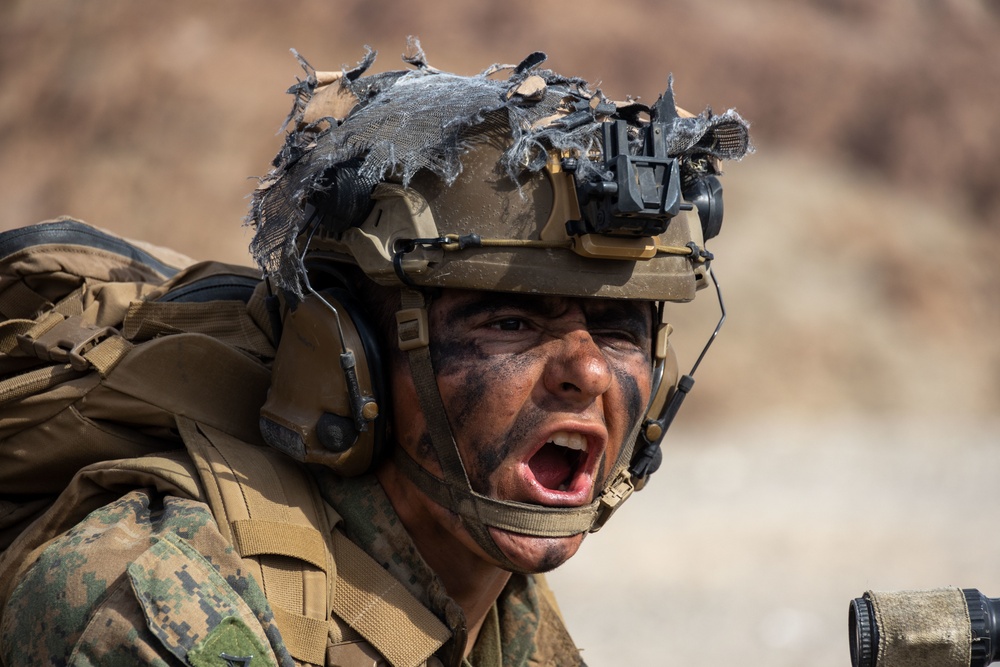 U.S. Marines with 3rd Battalion, 5th Marine Regiment, participate in company level attack exercise