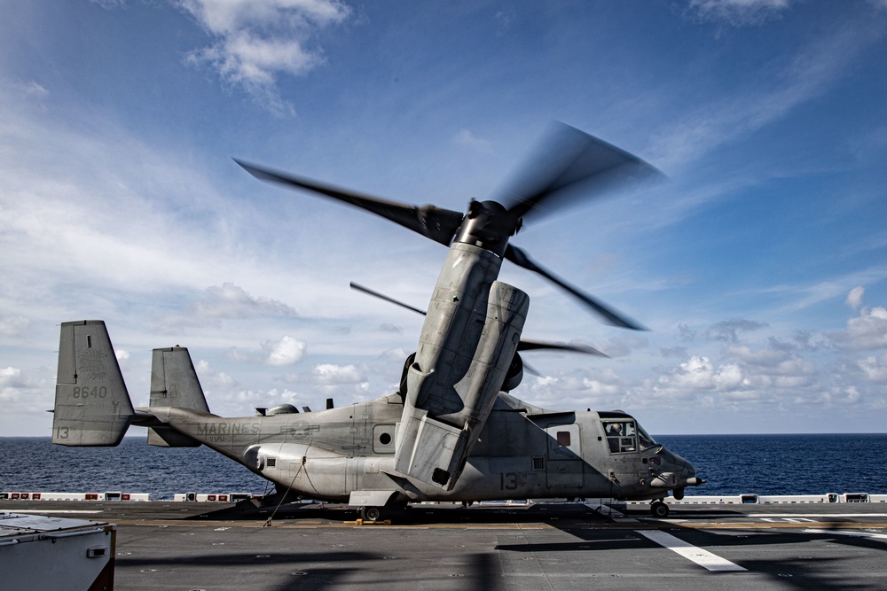 USS Makin Island and USS America working together