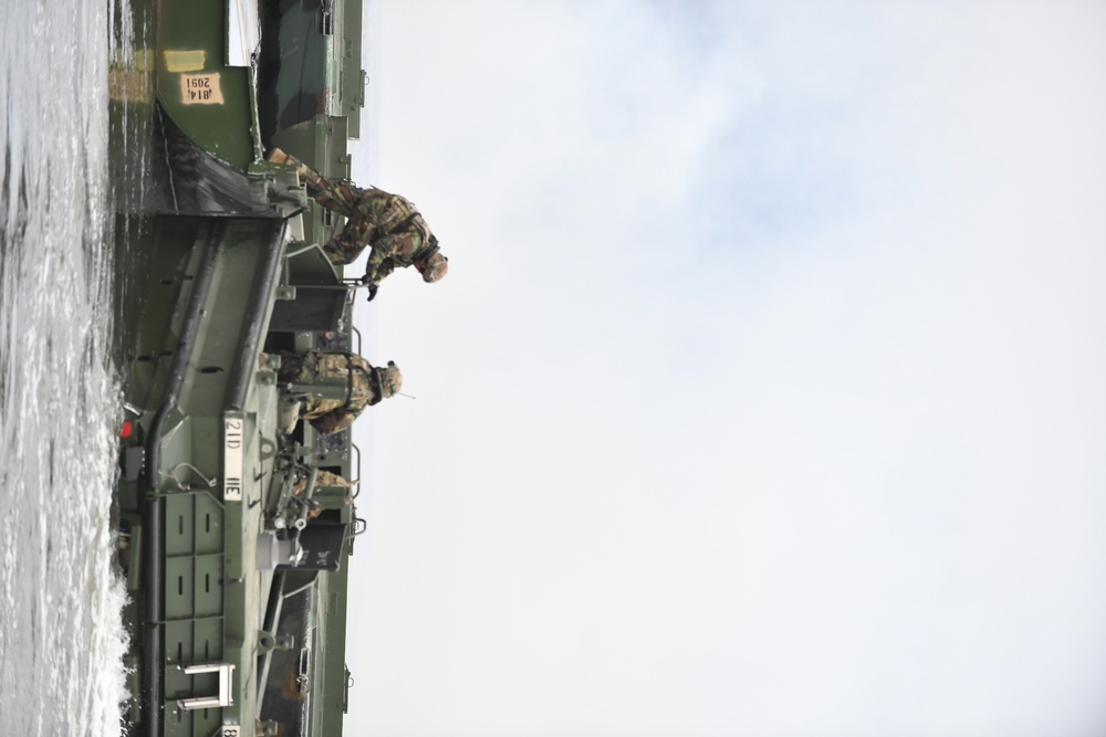 2nd Infantry Division Sustainment Brigade Builds Pontoon Bridge