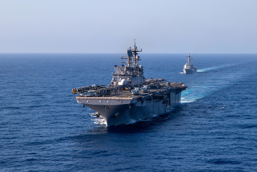 USS Makin Island and USS Chung Hoon Photo Exercise and RAS.