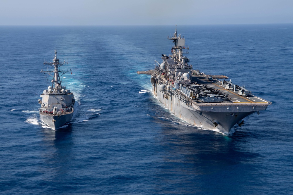 USS Makin Island and USS Chung Hoon Photo Exercise and RAS.