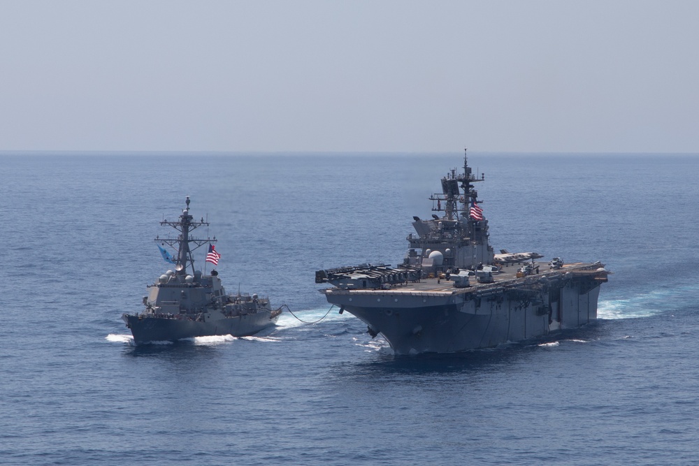 USS Makin Island and USS Chung Hoon Photo Exercise and RAS.