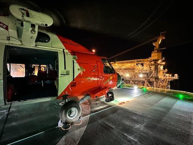 Coast Guard medevacs crewmember from oil platform