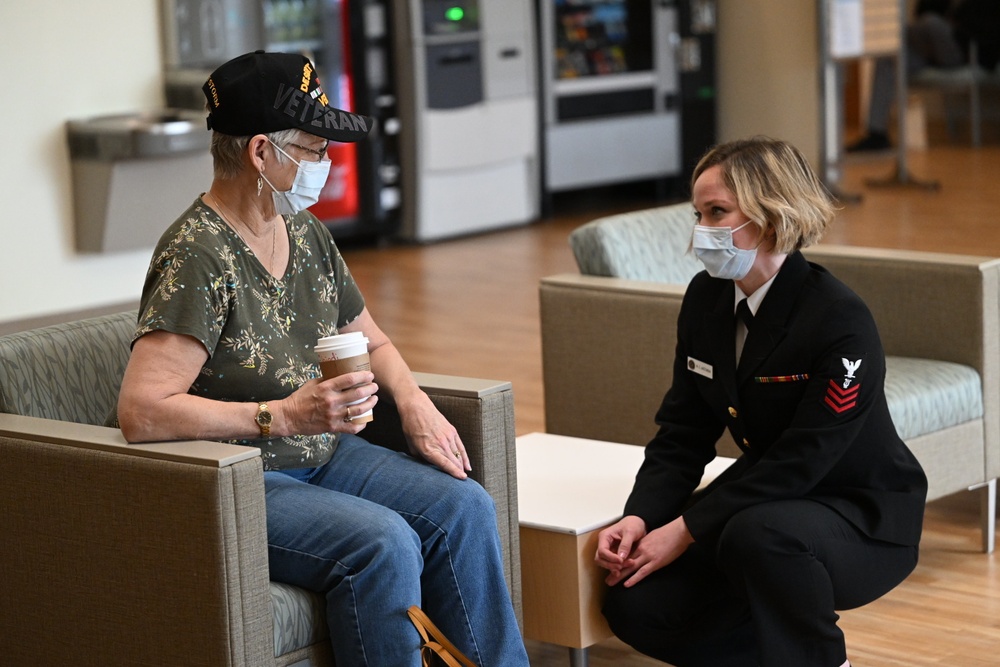 Navy Harpist plays for veterans