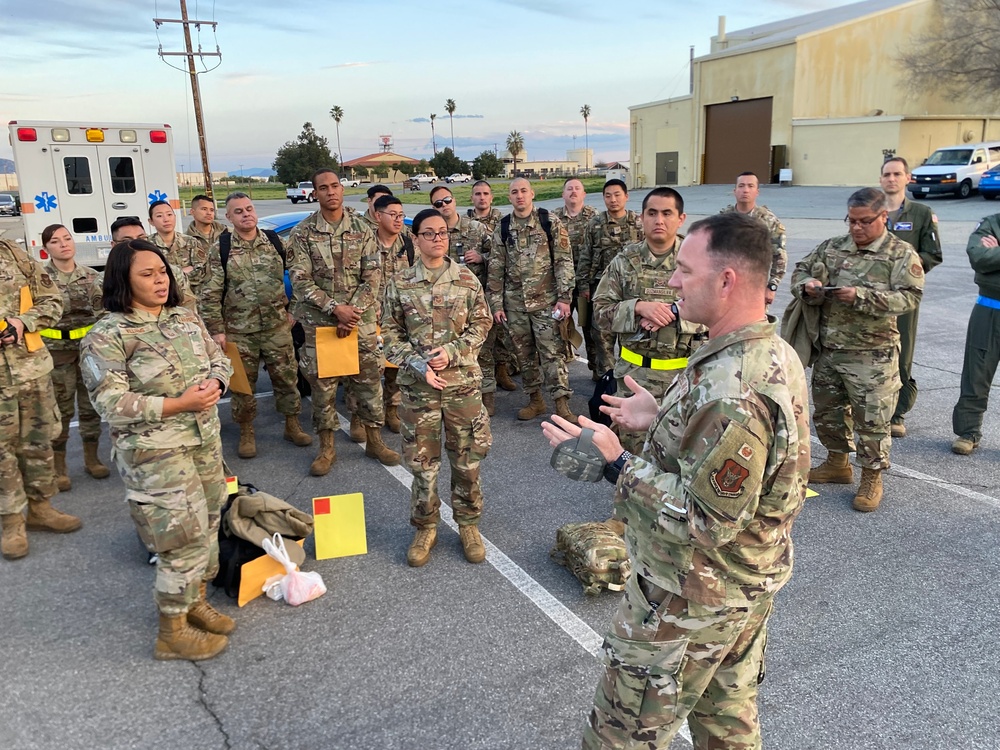 Col Corey J Reed briefs personnel for Exercise Operation Lifesaver