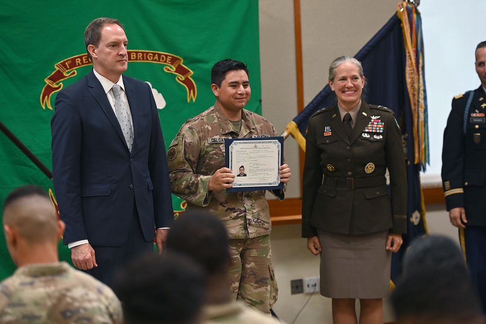 A new place to call home: Deployed Task Force Wolfhound Soldiers naturalized at U.S. Embassy in Djibouti