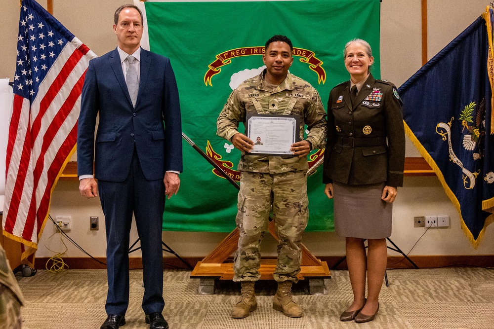 A new place to call home: Deployed Task Force Wolfhound Soldiers naturalized at U.S. Embassy in Djibouti