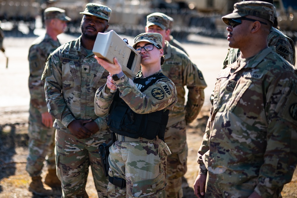 Military Police participate in a Counter-Unmanned Aircraft Systems class