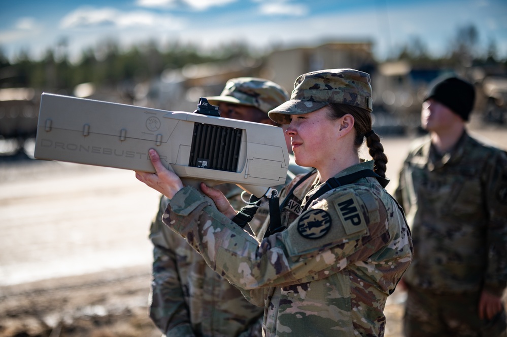 Military Police participate in a Counter-Unmanned Aircraft Systems class