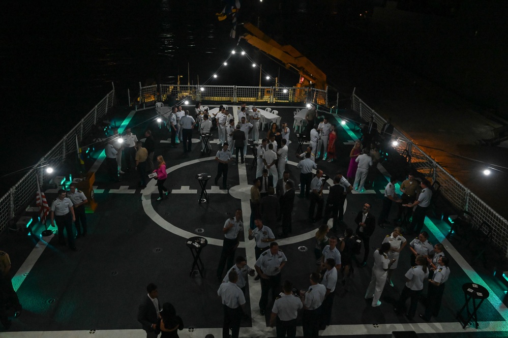 USCGC Stone hosts reception for Brazil officials and armed forces personnel