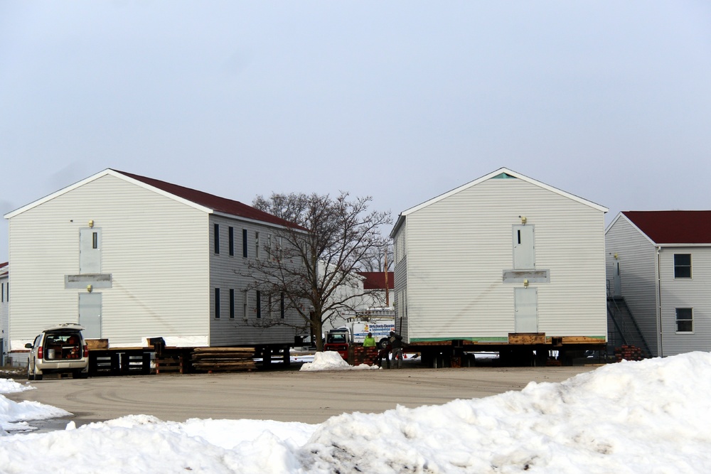 Contractor moves first two World War II-era barracks at Fort McCoy