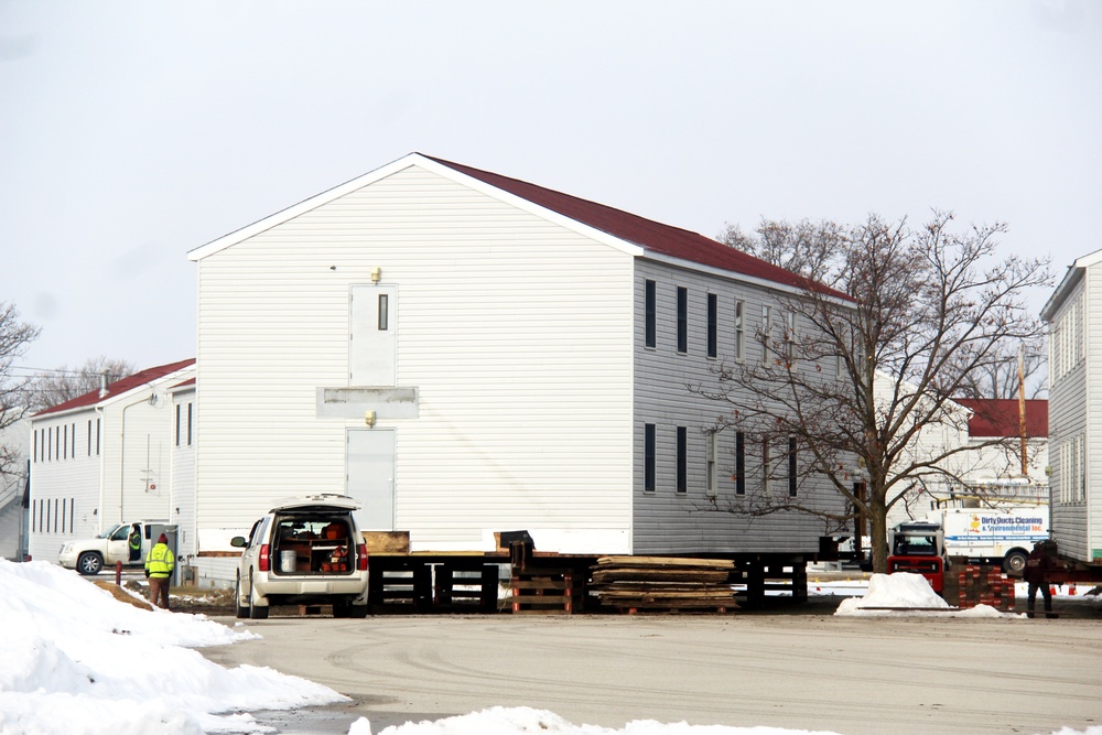 Contractor moves first two World War II-era barracks at Fort McCoy