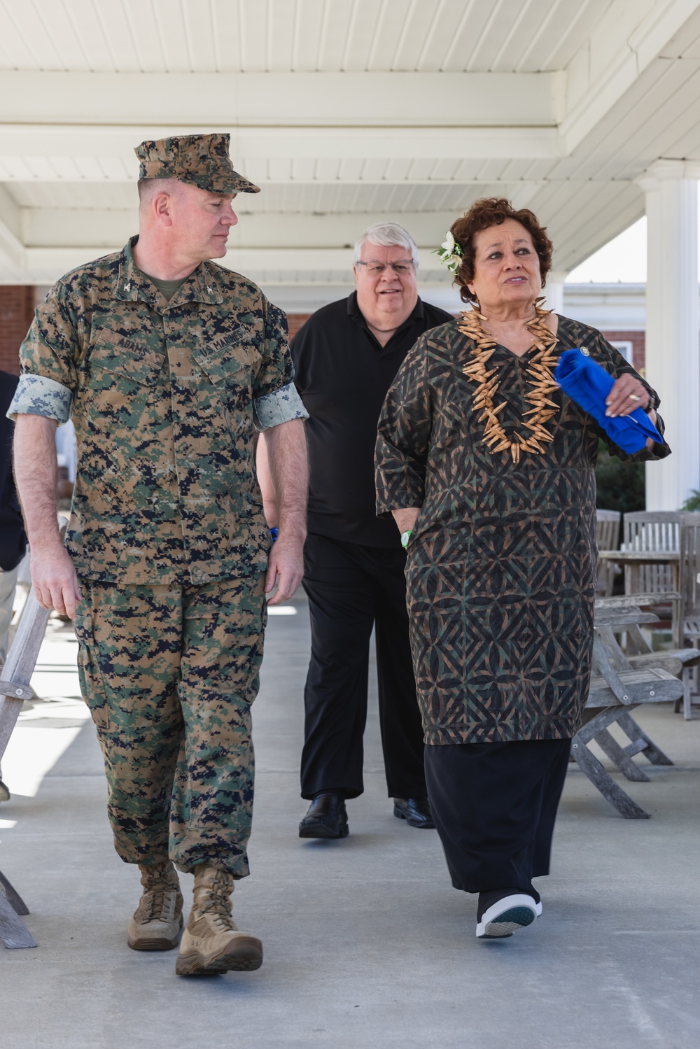 Congresswoman High Chief Uifa'atali Aumua Amata Coleman Radewagenn visits Camp Lejeune