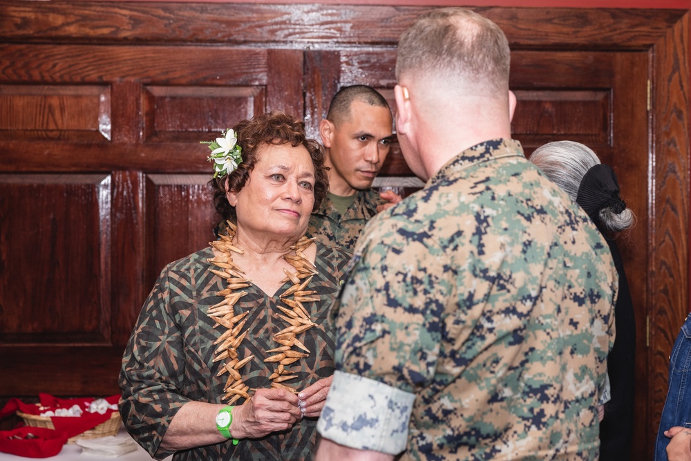 Congresswoman High Chief Uifa'atali Aumua Amata Coleman Radewagenn visits Camp Lejeune