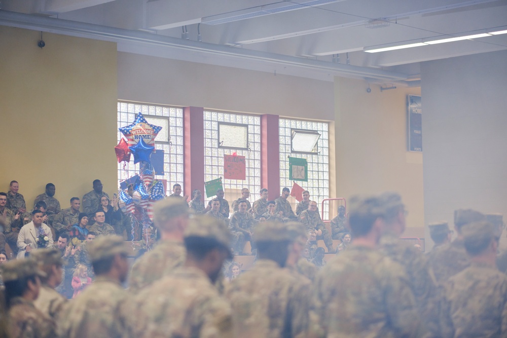 Delta Battery, 5th Battalion, 7th Air Defense Artillery air defenders return to Baumholder after deployment