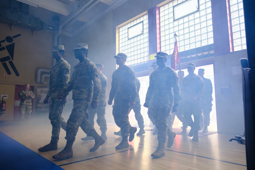 Bravo Battery, 5th Battalion, 7th Air Defense Artillery air defenders return to Baumholder after deployment