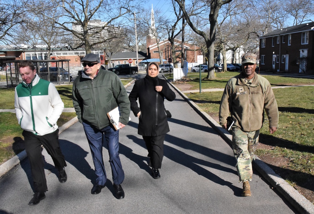 Fort Hamilton leadership conduct walking townhall