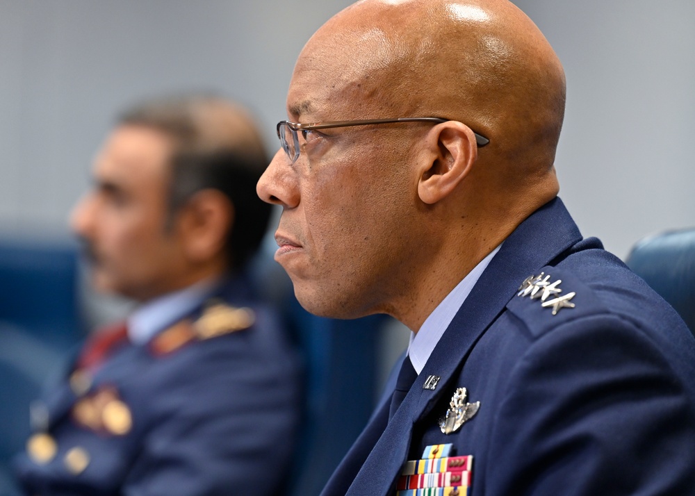 CSAF Brown gift exchange with Qatar Maj. Gen. Al-Mannai