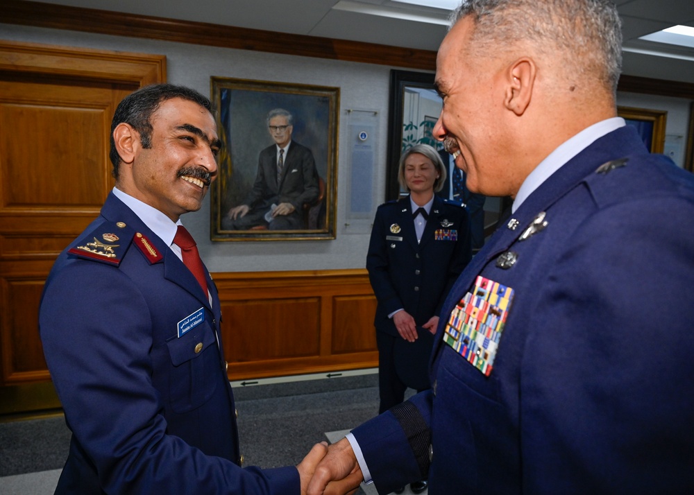 CSAF Brown gift exchange with Qatar Maj. Gen. Al-Mannai