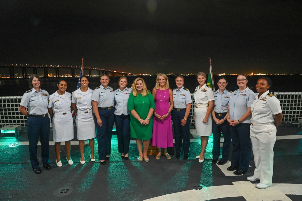 USCGC Stone hosts reception for Brazil officials and armed forces personnel