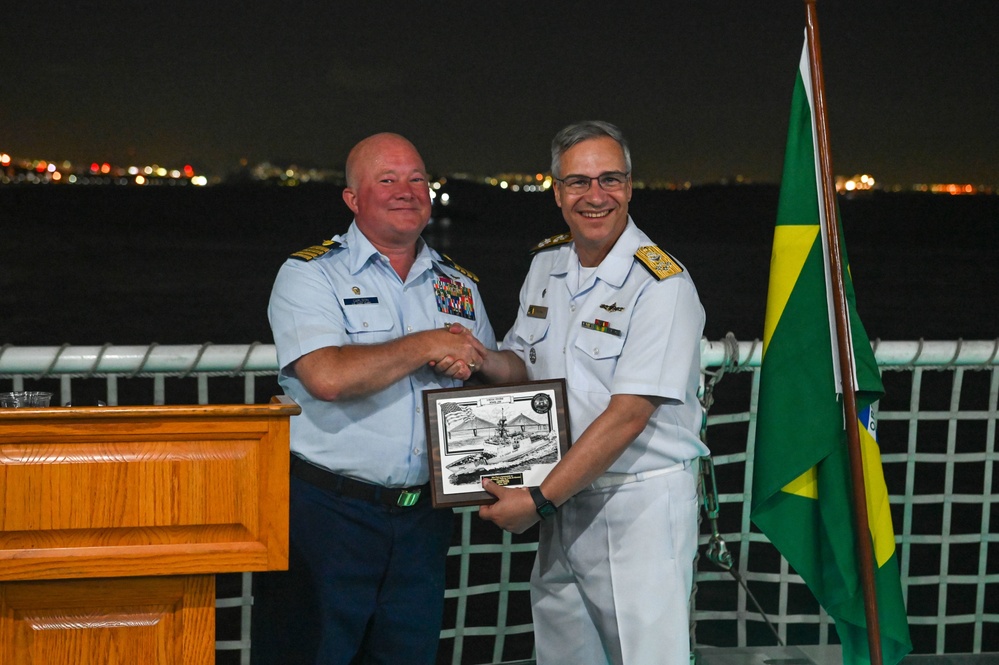 USCGC Stone hosts reception for Brazil officials and armed forces personnel