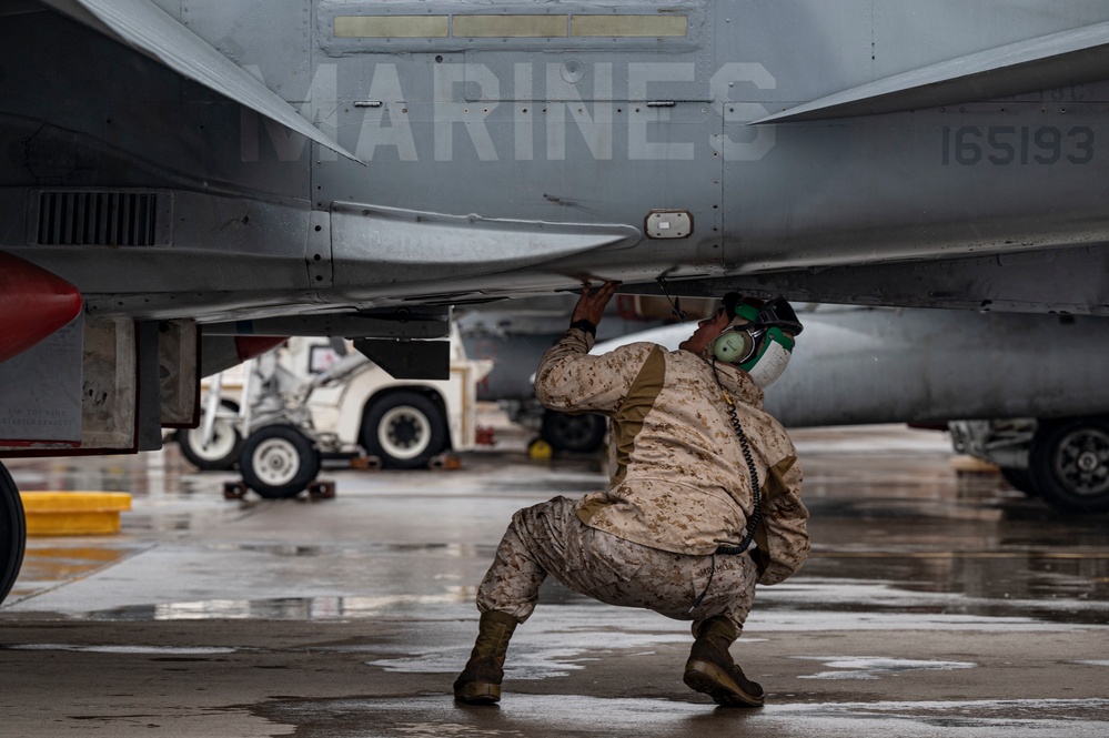 The U.S. Navy and Marines bring the rain to Nellis AFB