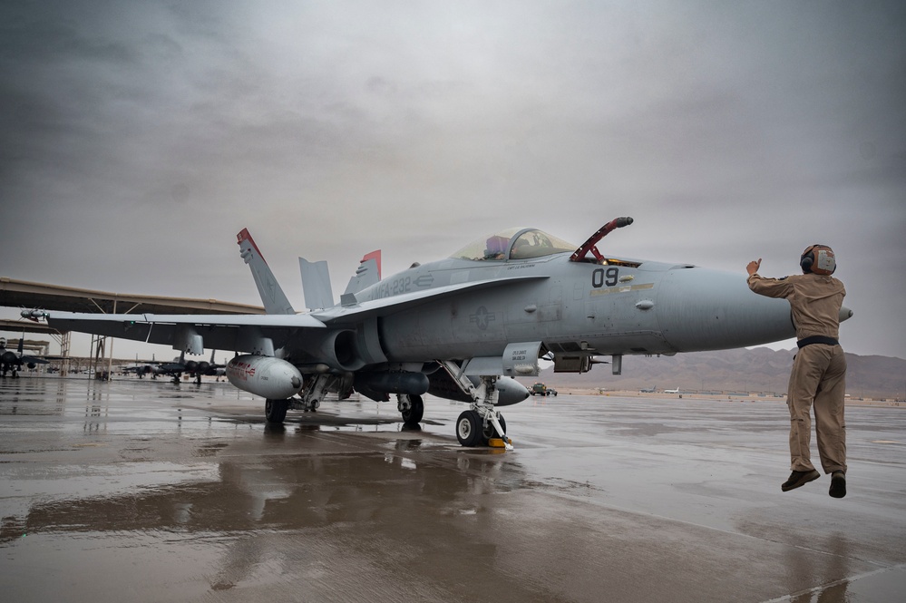 The U.S. Navy and Marines bring the rain to Nellis AFB