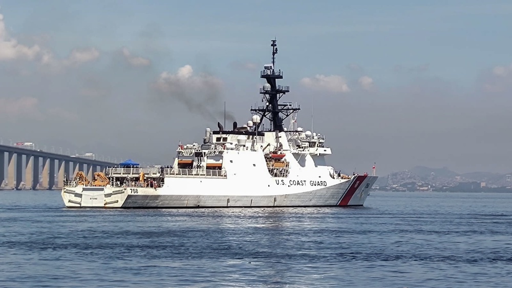 USCGC Stone departs Rio de Janeiro, Brazil