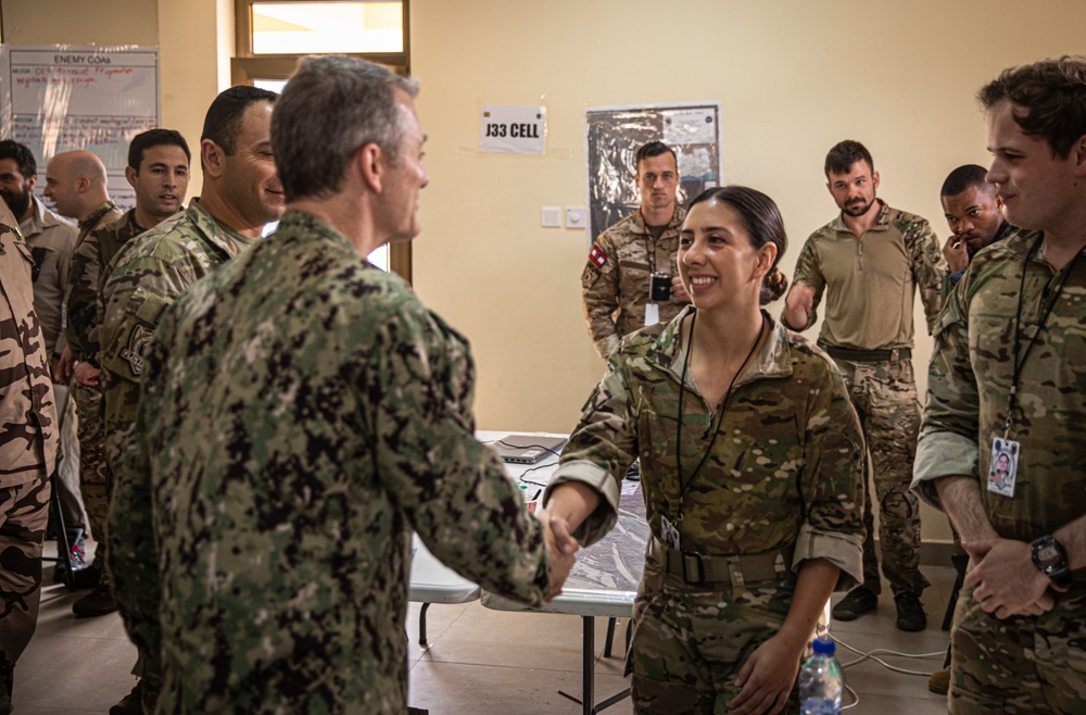 U.S. SOCAF Commander greets members of Flintlock 23