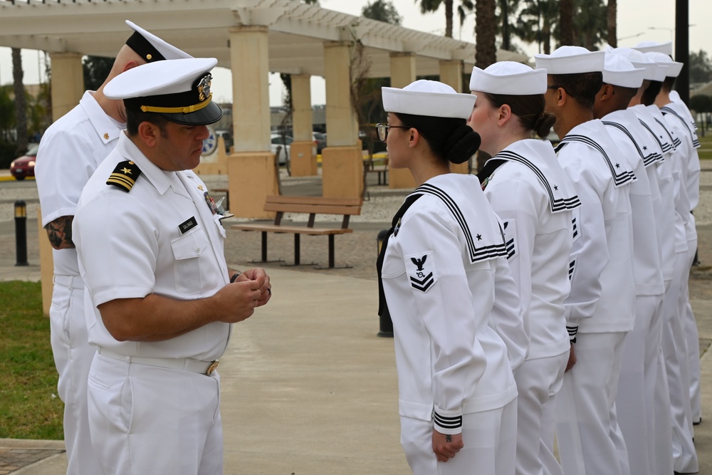 TOC Sigonella Sailors Have Dress White inspection