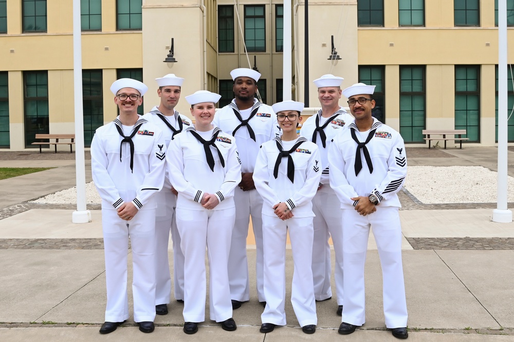 TOC Sigonella Sailors Have Dress White inspection