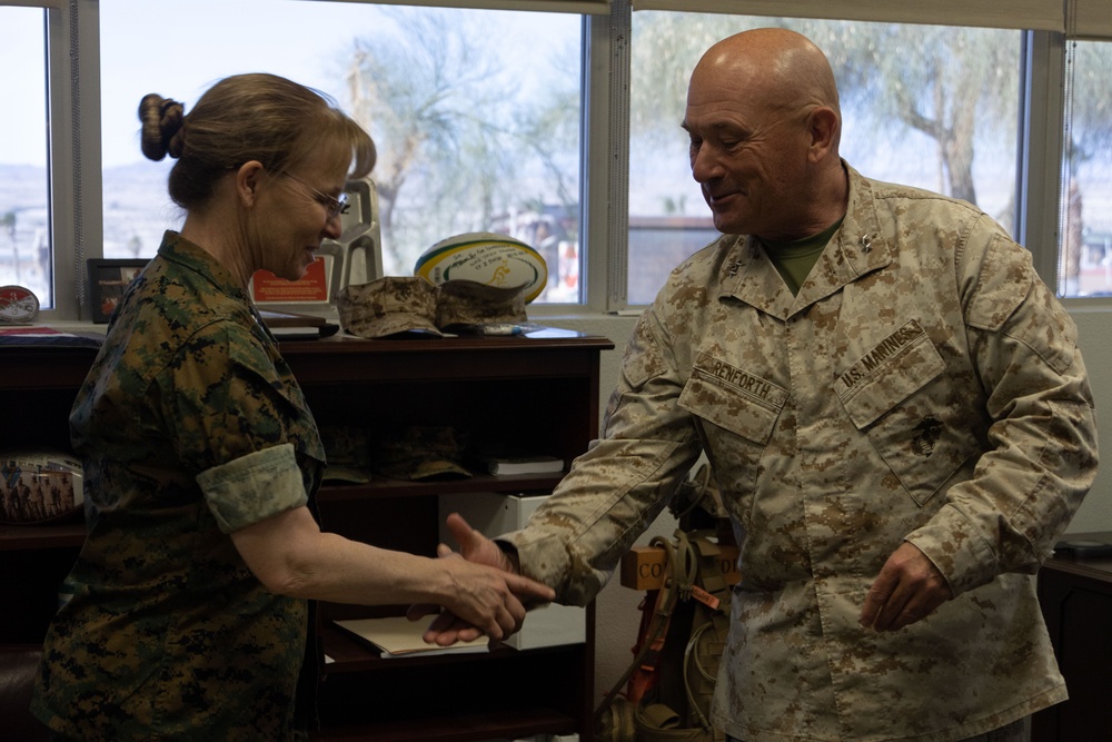 Medical officer of the Marine Corps visits MCAGCC.