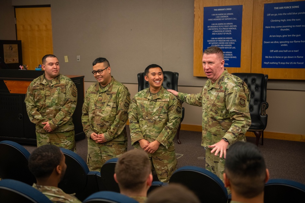 18th Air Force command chief, CMSgt. Bickley Visits McConnell AFB