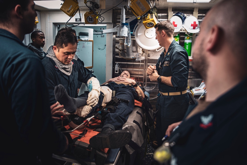 USS McFaul Conducts a General Quarters Drill