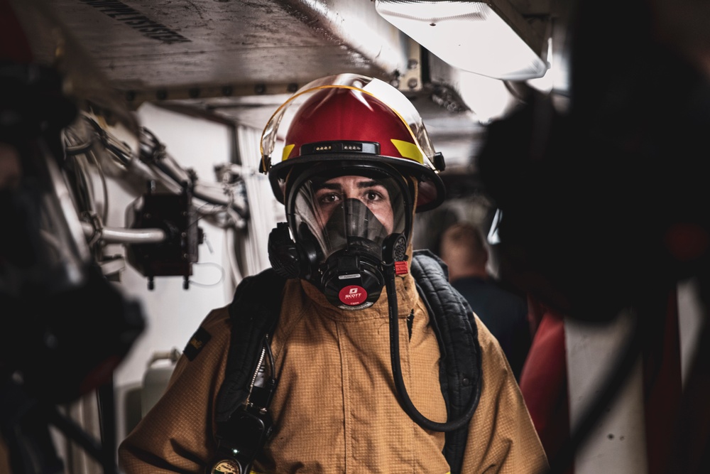 USS McFaul Conducts a General Quarters Drill