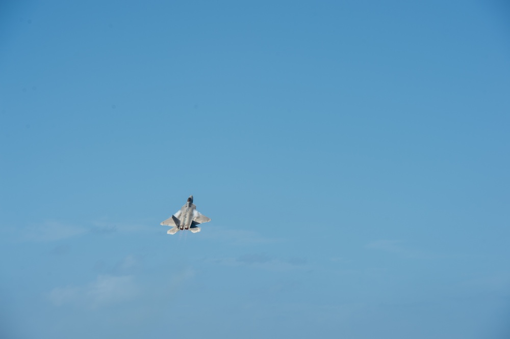 F-22 Raptors Successfully Rearmed in ACE Capabilities Milestone at Pacific Missile Range Facility (PMRF).