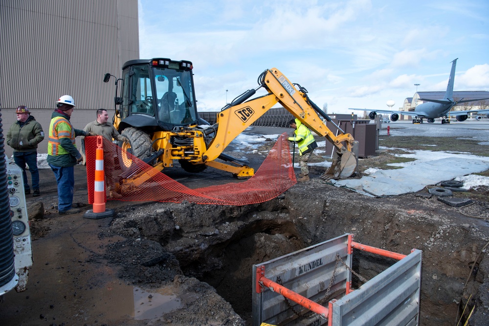 Repairing pipes, maintaining water flow